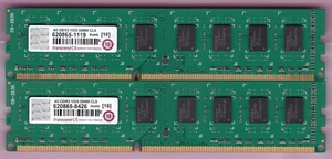 8GB 2x4GB PC3-10600 DDR3-1333 TRANSCEND 240-Pin DIMM CL9 Desktop Ram Memory Kit - Picture 1 of 2