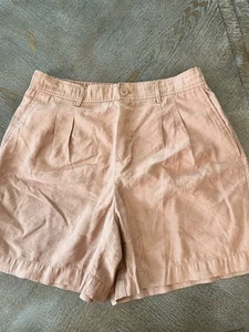 Loft Dark Coral Shorts Large Elastic Waist 32” Inseam 5.5” 90% Rayon 10% Nylon - Picture 1 of 5