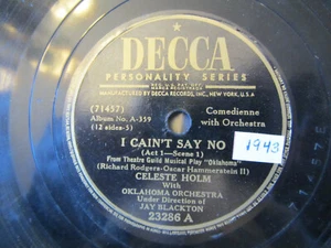 CELESTE HOLM/ALFRED DRAKE       I CAIN'T SAY NO/PORE JUD IS DAID Decca 23286 VG+ - Picture 1 of 4