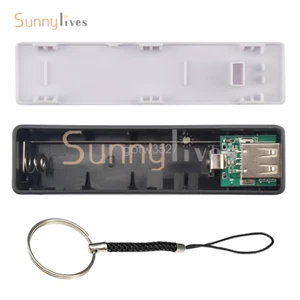 Black USB Power Bank Charger Pack Box Battery Case For 1x18650 Portable - Picture 1 of 12