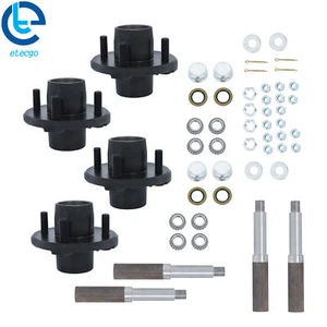 1" Round BT8 Spindle (Pack of 4) & Trailer Axle Kits with 4 on 4" Bolt Idler Hub - Picture 1 of 12