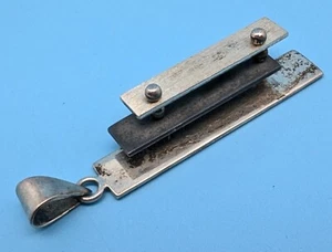 Vintage Designer SERGIO GOMEZ 925 Sterling Silver Modernist PENDANT NECKLACE 34 - Picture 1 of 6