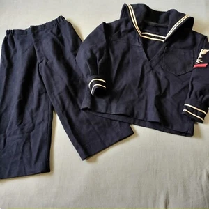 Traje de marinero de lana vintage de la Marina de los Estados Unidos para niños disfraz 6/7 pantalones de pierna ancha - Imagen 1 de 18