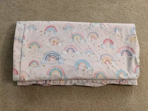 Pottery Barn Kids Rainbow Cloud Gold Stars Full/Queen Duvet Cover Pink - Picture 1 of 7
