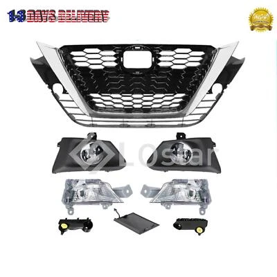Fits 2019-2022 Nissan Altima Front Bumper Grill w/ Fog Light Kit Signal Lights Foto 1 de 4