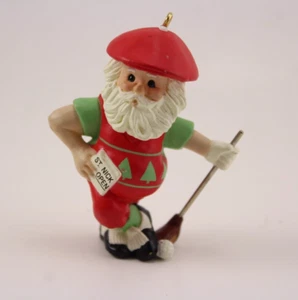 Adorno de recuerdo de sello navideño vintage par para Santa 1988 - Imagen 1 de 5