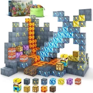 Minecraft Style Magnetic Blocks 100 Piece Construction Toy Imaginative Play!gift - Picture 1 of 8