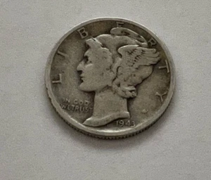1943-S Mercury Silver Dime CIRCULADO BUENO/EN MUY BUEN ESTADO ENVÍO GRATUITO FOTO DE STOCK - Imagen 1 de 2