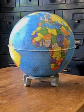 Vintage World Globe Ohio Art Metal Perfectly Imperfect