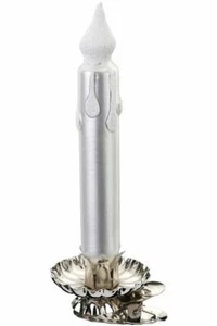 Inge-Glas White Satin Candle 10032S021 German Glass Christmas Ornament - Picture 1 of 2