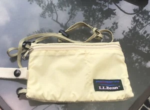 L.L. Bean Cream Travel Crossbody Wallet Passport Belt Bag Made In Seattle USA - Picture 1 of 5