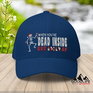 Gorra de béisbol ajustada When Your Dead Inside Jolly AF vacaciones de Navidad - Imagen 1 de 27