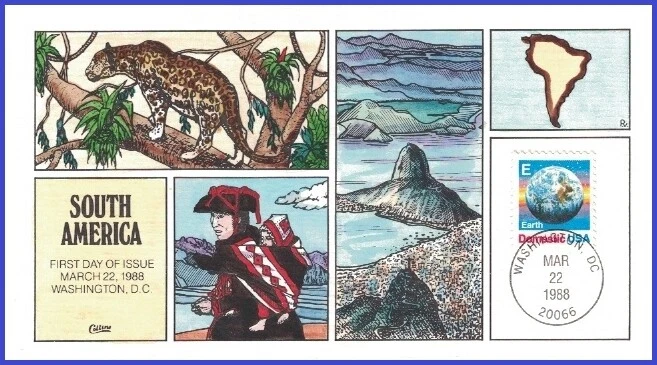 USA7 #2277 U/A COLLINS HAND PAINTED 5 FDC   E-rate Earth - Image 1 of 1