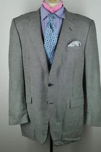 Hugo Boss Men's Ash Gray Herringbone Wool Nylon Blazer Sport Coat 42L 42 Long - Picture 1 of 7