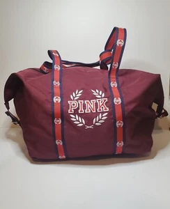 Victoria's Secret PINK Sporttasche Beuteltasche dunkelrot dunkelblau neu ohne Etikett 18 x 12 schön - Bild 1 von 7