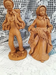 Landi P Serra Olbia Italy Terra Cotta Boy And Girl Statues Nice Preowned... - Picture 1 of 14