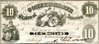 1861 $10 T10 *Reproducción* Moneda CSA Libertad y 1ª Imagen Nacional Foto 1 de 2