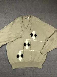 Vintage Wolsey Pullover Herren XL 44/54 hellbraun Wollmischung Argyle Academia Scotland - Bild 1 von 24