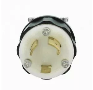 Leviton 30 Amp 125/250 Volt Nero/Bianco Bloccaggio Spina Non a Terra - Foto 1 di 4