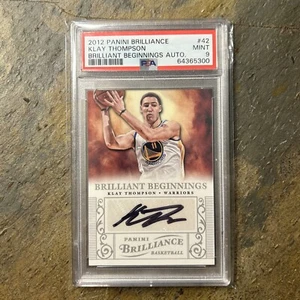 2012 Brilliance Brilliant Beginnings Klay Thompson #42 PSA 9 MINT Rookie Auto RC - Picture 1 of 2