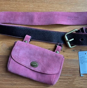 Authentic MiuMiu waist leather bag with belt rose red good condition - Picture 1 of 4