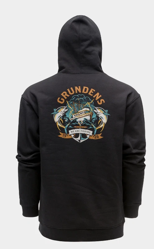 Sudadera con capucha Grundens Tuna Tattoo DWR desplazamiento negra 50355-001 Foto 1 de 1