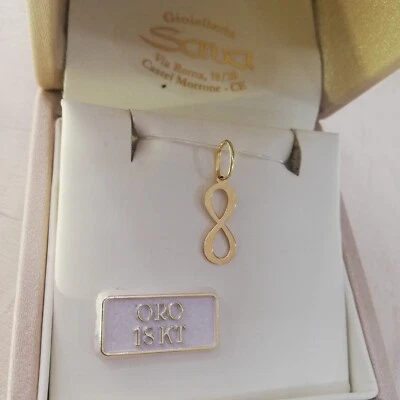 Ciondolo Amore Infinito Unisex Finitura Lucida in Oro Giallo 750 18 Kt