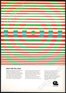 1968 Op Art Design Celanese Chemicals Vintage impresión anuncio 2 - Imagen 1 de 7