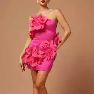 NWT Fashion Nova The Ari Mini Dress - Hot Pink - size M - Picture 1 of 5