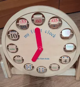 POTTERY BARN KIDS wooden 14'' My First Clock TOY (333) - Picture 1 of 5