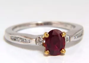 GIA Certified .98ct Natural Ruby Ring 14kt + - Picture 1 of 1
