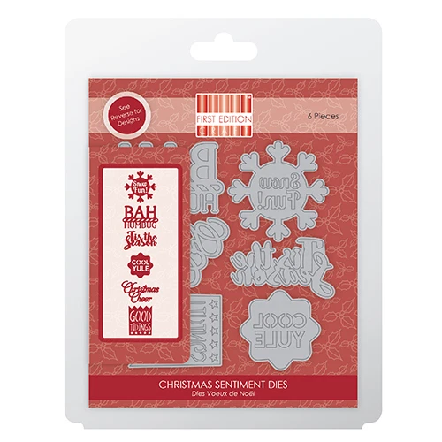 FIRST EDITION CHRISTMAS SENTIMENT DIES 6 PIECES ON MAGNETIC SHEET - Image 1 of 1