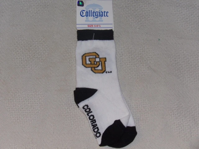 Football Colorado Buffaloes NCAA Kids Socks Sz 5-6 1/2 NWT - Image 1 of 1