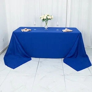 90x156" Royal Blue PREMIUM RECTANGLE Polyester TABLECLOTH Catering Party Home - Picture 1 of 8