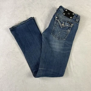 MISS ME Blue Boot Cut JW5180B7 Jeans Rhinestone Embellished Studs Womens 28 Y2K - Picture 1 of 13