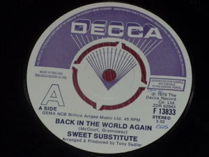 Sweet Substitute: Back in the World Again UK Demo 7" EX+ - Picture 1 of 4