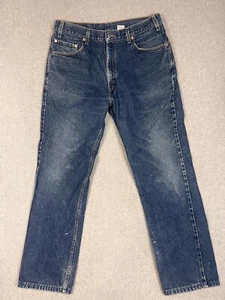 Pantalones de mezclilla vintage Levis 505 para hombre 36X32 azul calce regular pierna destrozada grunge - Imagen 1 de 16