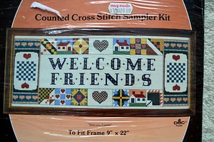 PARAGON NEEDLECRAFT Counted Cross Stitch Kit WELCOME FRIENDS, 9" x 12" Country   - Imagen 1 de 5