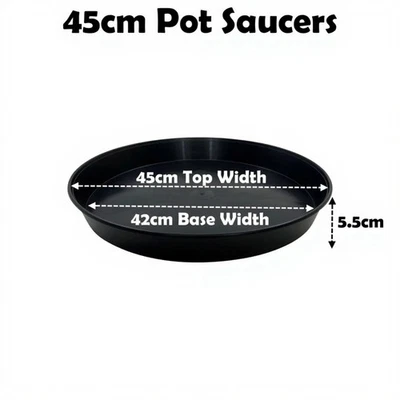 45cm Plant Pot Saucers Round Deep Strong Plastic Base Water Drip Tray Saucer - Image 1 of 4