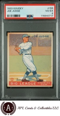 1933 Goudey #155 Joe Judge PSA 4 - Image 1 of 2
