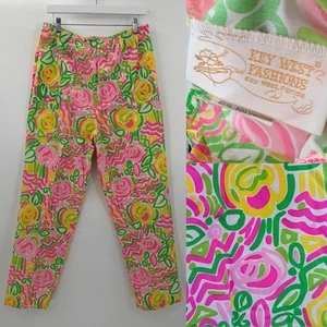 Vintage Key West Fashions 60s Colorful Comfort Waist Pants XL Lilly Pulitzer - Bild 1 von 6