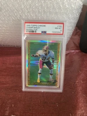 Tarjeta de radiocontrol de novato Champ Bailey 1999 Topps refractor cromado #160 PSA 8 Redskins Foto 1 de 2
