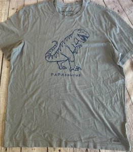 Life is Good "PAPAsaurus" Men's Size Large Dinosaur T-Shirt Crusher-Lite - Picture 1 of 9