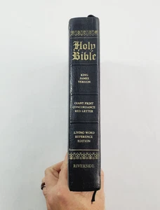 Holy Bible Giant Print KJV Concordance Red Letter Leather Nelson Riverside - Picture 1 of 9