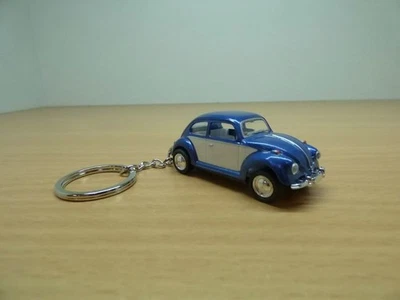 PORTE CLE VW COCCINELLE bleu & blanc 1/64 clef - Immagine 1 di 3