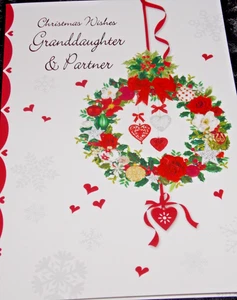 Nieta y pareja, tarjeta de Navidad. (R15). - Imagen 1 de 3