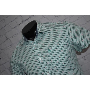 Penguin Munsingwear Dress Shirt Mens Size Medium Slim Tropical Tree Hawaiian - Picture 1 of 7