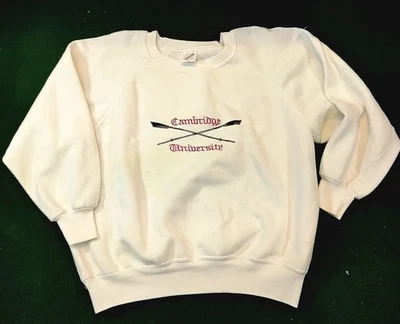 复古 90 年代剑桥大学刺绣运动衫 Jerzees 50/50 尺寸 L 美国 — 第 1/4 张图片