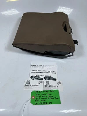 OEM 1998-2002 Dodge Ram 1500-3500 Dash Fold Down Cup Holders Dark Tan 5FR421K9 - Image 1 of 4