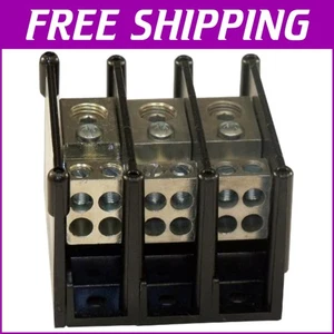 600V Alum Power Distribution Block - Compact 3-Pole with Durable Insulators - Picture 1 of 2